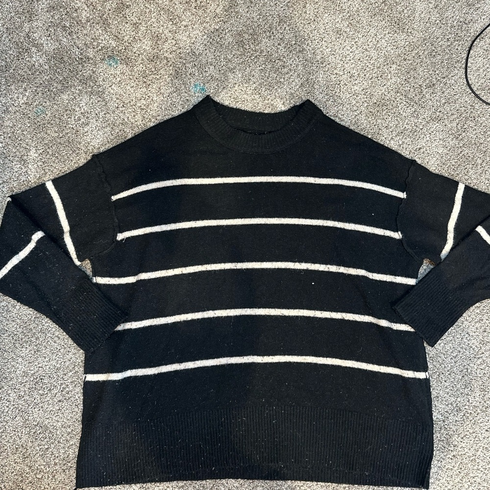 Black and White Striped Sweater